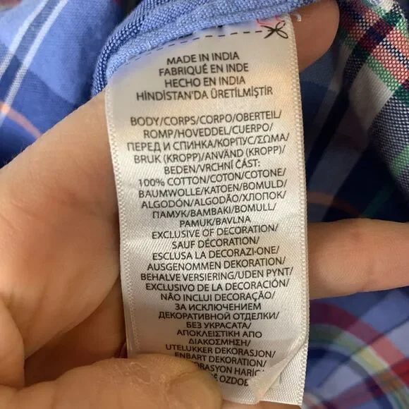 Ralph Lauren Shirt Mens XXL Blue Plaid Classic Fit Flesh Pony Preppy Career - Picture 5 of 7